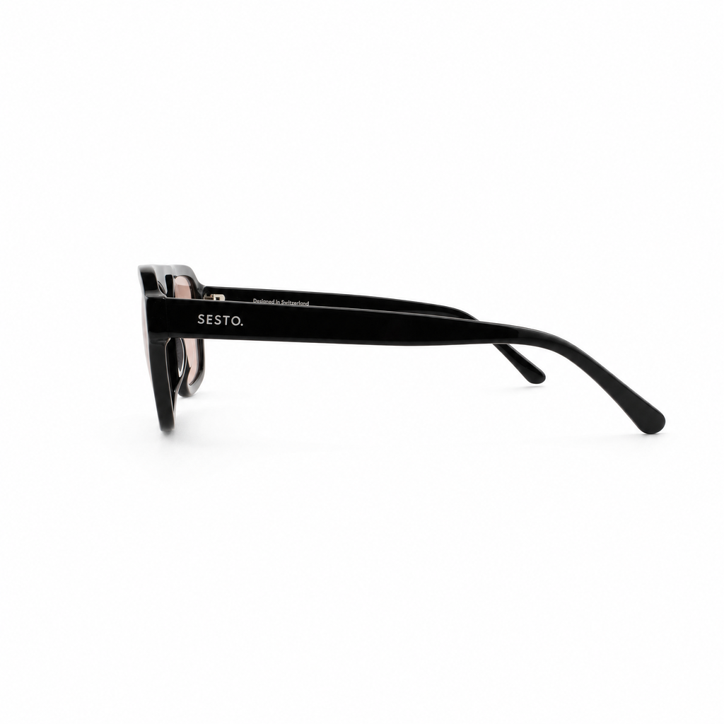 SESTO. AURA Sonnenbrille in Schwarz, Seitenansicht