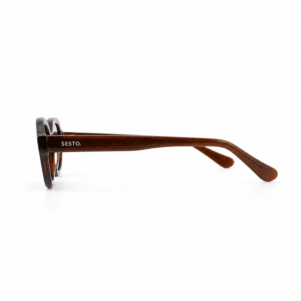 SESTO. RIVO Sonnenbrille in Braun, Seitenansicht