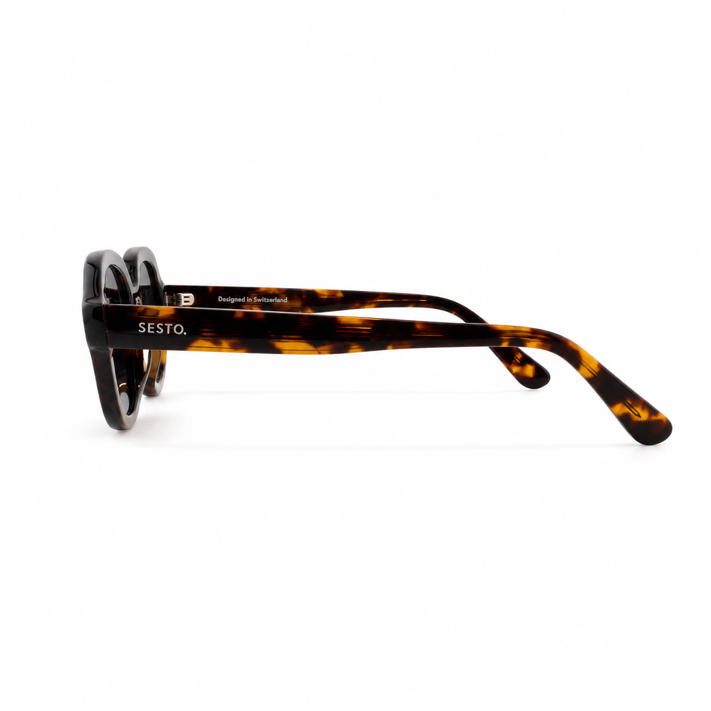 SESTO. RIVO Sonnenbrille in Havana, Seitenansicht