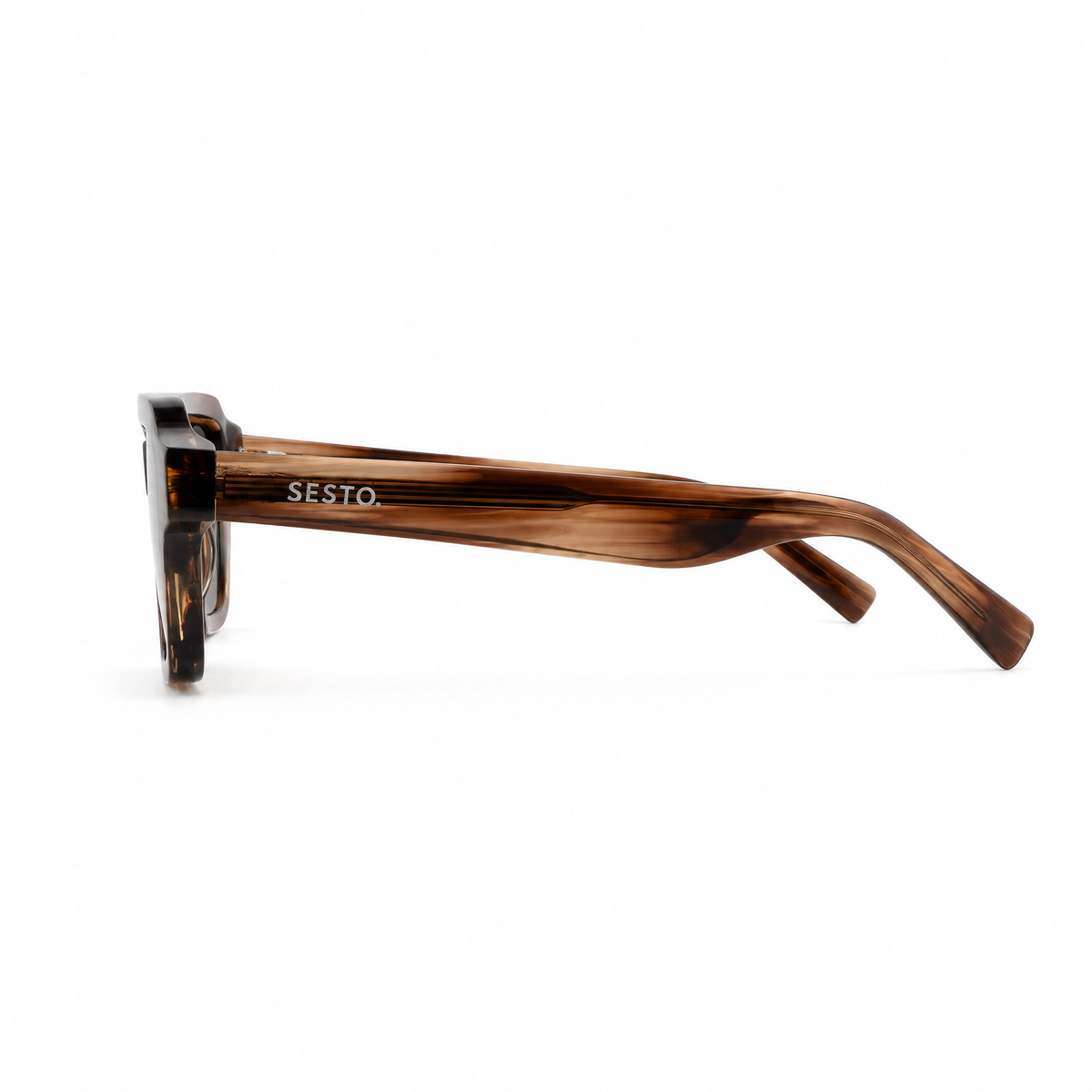SESTO. SORA Sonnenbrille in Braun, Seitenansicht